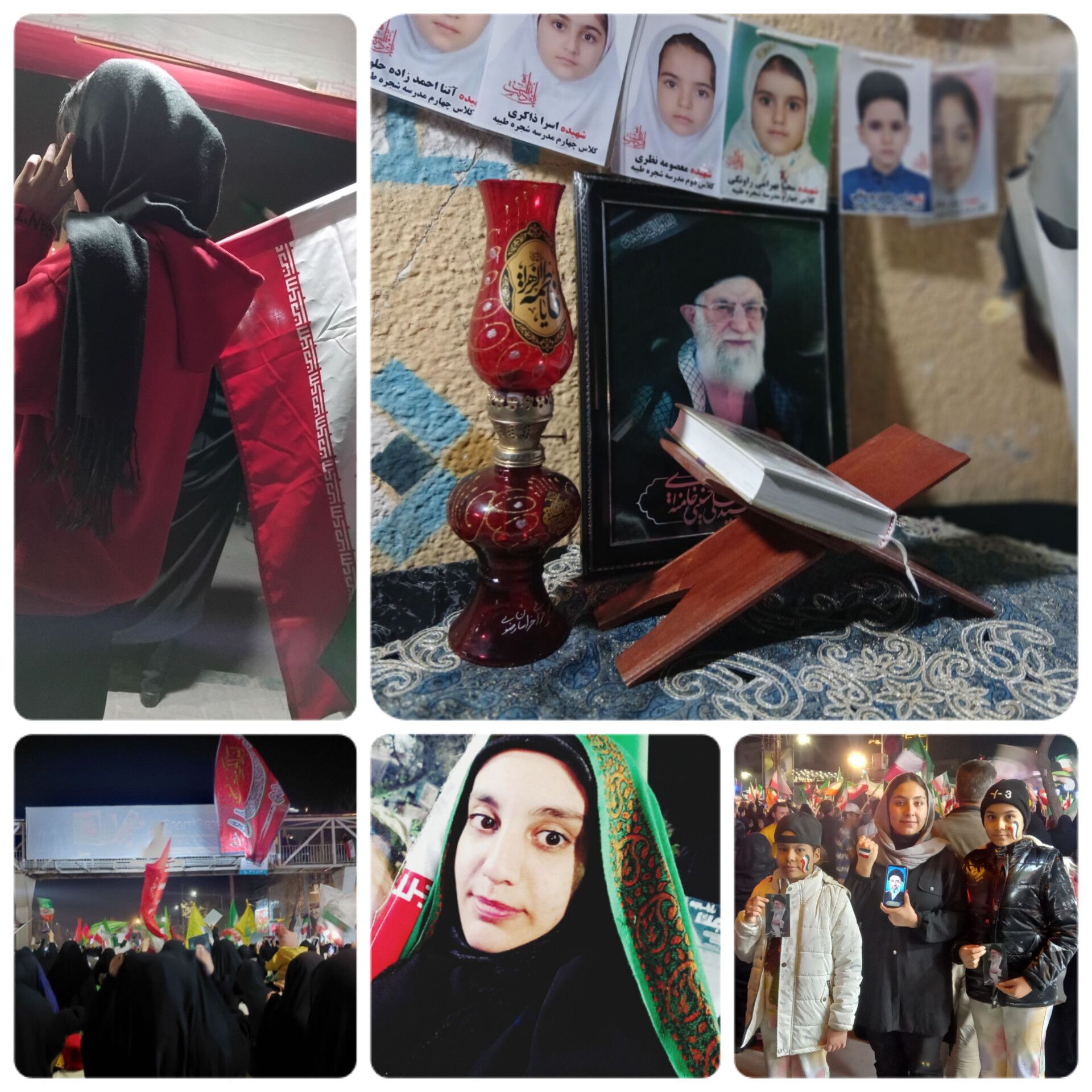 حضور هنرجویان هنرستان در مراسم چهلمین روز شهادت رهبر انقلاب درتجمعات شبانه 